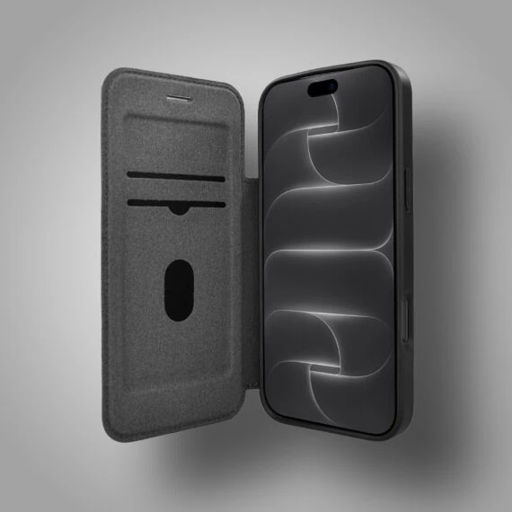 etui do iphone 18 pro max z klapką solid magsafe book, typu książka, czarne