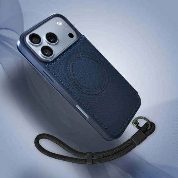etui do iphone 18 pro max z klapką solid magsafe book, typu książka, granatowe