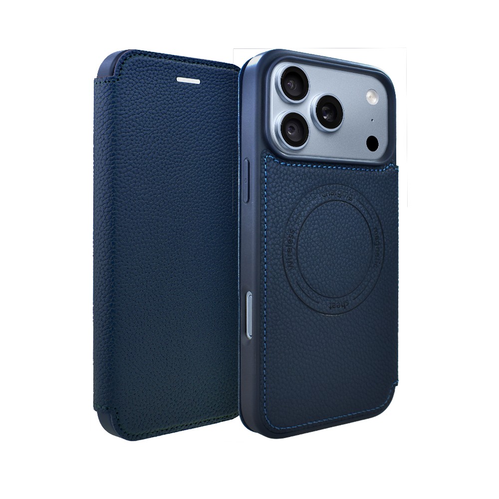 etui do iphone 18 pro max z klapką solid magsafe book, typu książka, granatowe