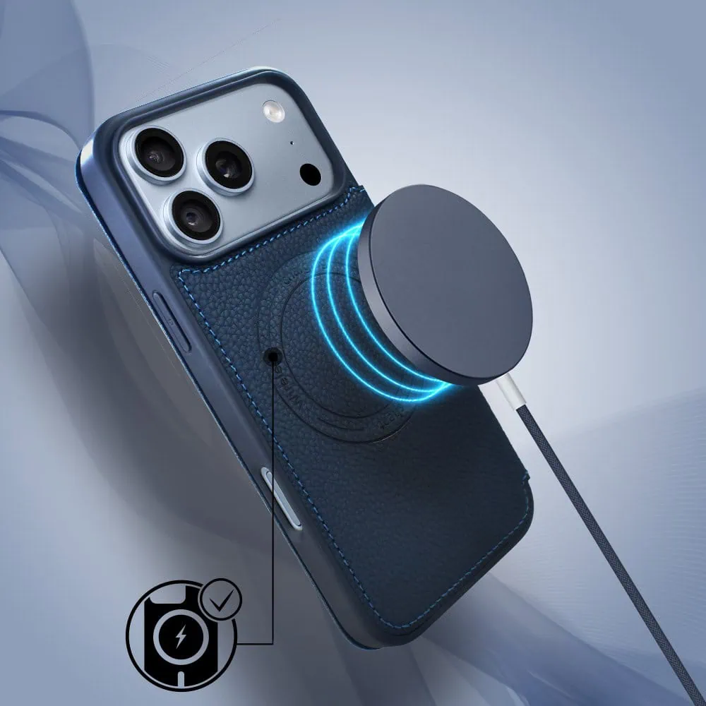 etui do iphone 18 pro max z klapką solid magsafe book, typu książka, granatowe