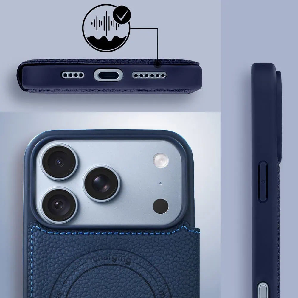etui do iphone 18 pro max z klapką solid magsafe book, typu książka, granatowe