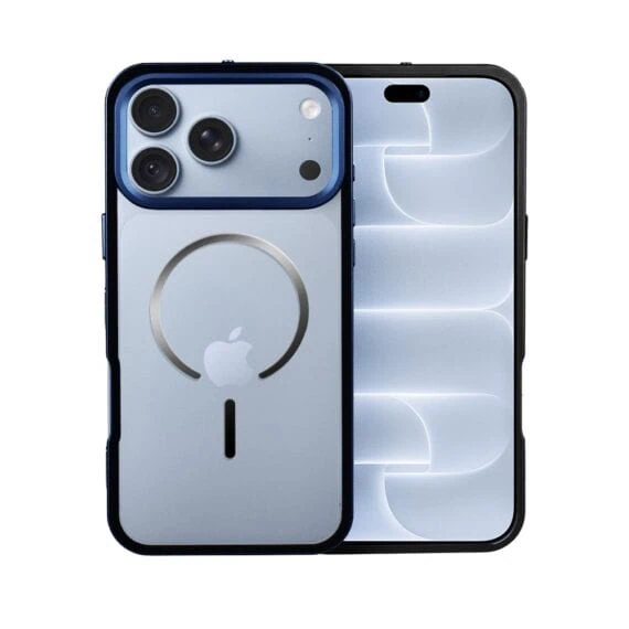 etui do iphone 18 pro metal defender, metalowa ramka z magsafe, granatowe