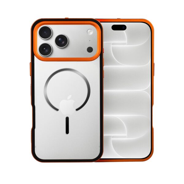 Etui do iPhone 18 Pro Max Metal Defender, metalowa ramka z MagSafe, pomarańczowe