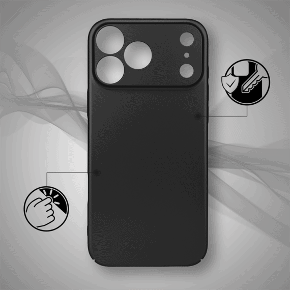 etui do iphone 18 pro skin matt satynowe ultra cienkie, czarne