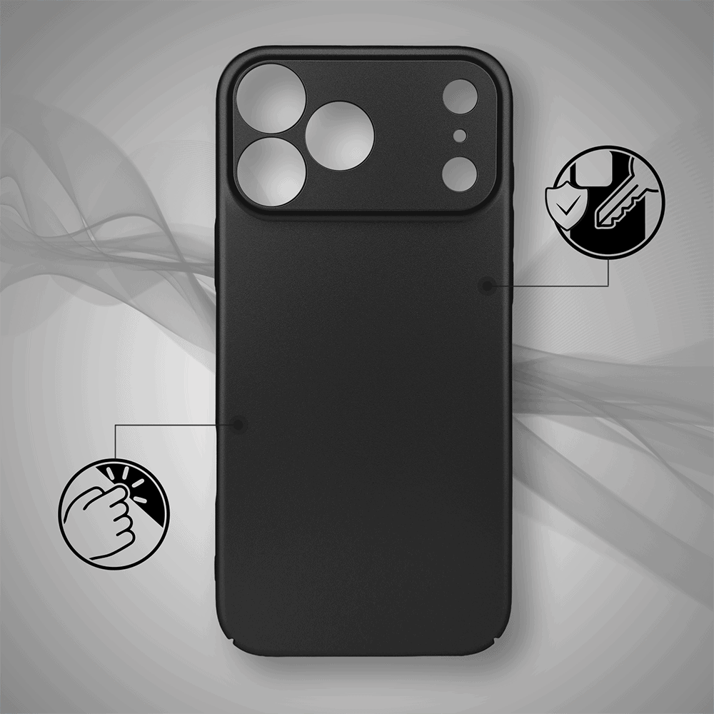 etui do iphone 18 pro skin matt satynowe ultra cienkie, czarne