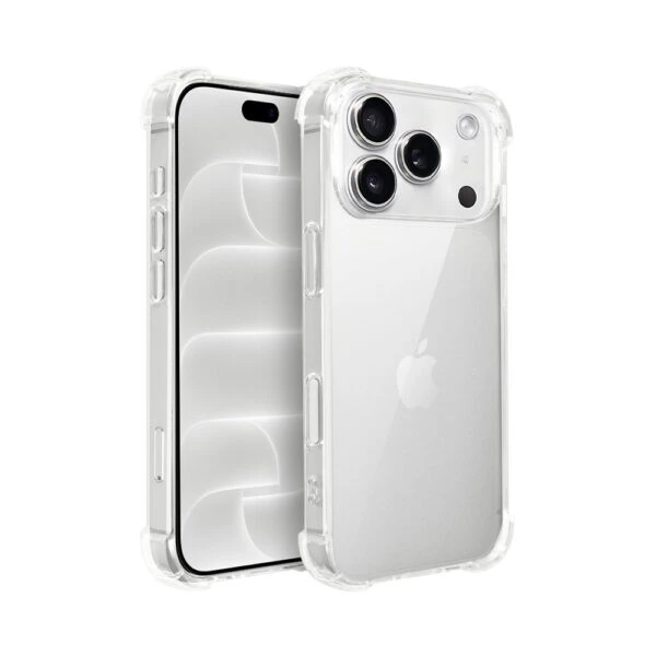 Etui do iPhone 18 Pro pancerne anti-shock ze wzmocnionymi krawędziami, przeźroczyste