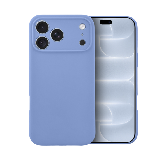 etui do iphone 18 pro, silikonowe z magsafe, mikrofibra soft touch z osłoną na aparat, błękit lodowca