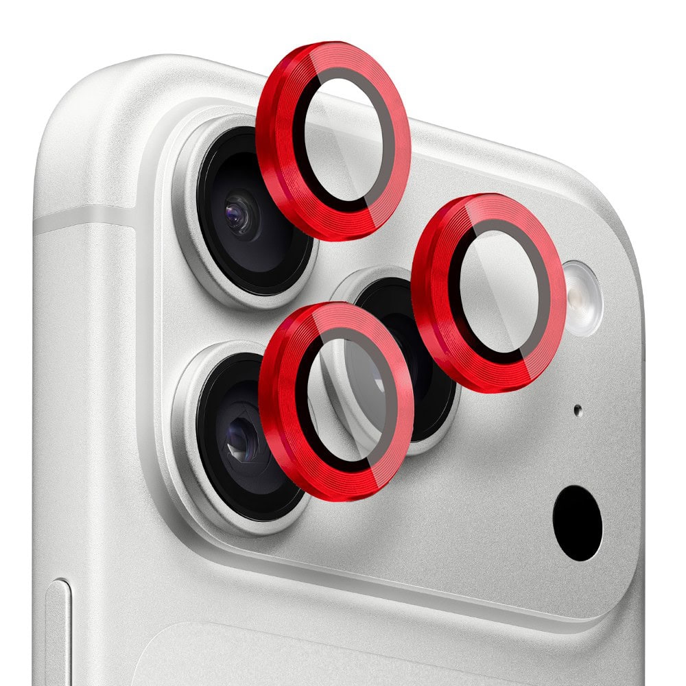 metalowa osłona obiektywów szkło na aparat iphone 18 pro max, czerwone