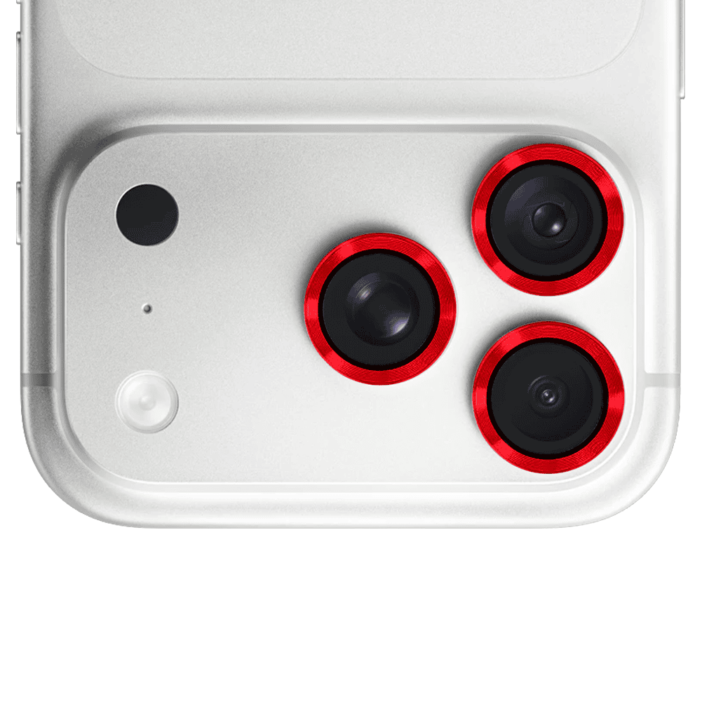metalowa osłona obiektywów szkło na aparat iphone 18 pro max, czerwone