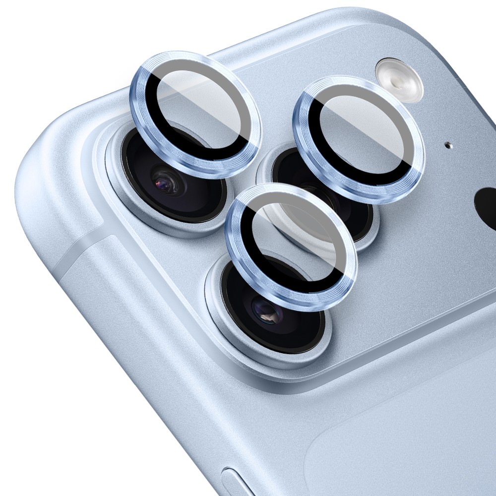 Metalowa osłona obiektywów szkło na aparat iPhone 18 Pro, błękit lodowca