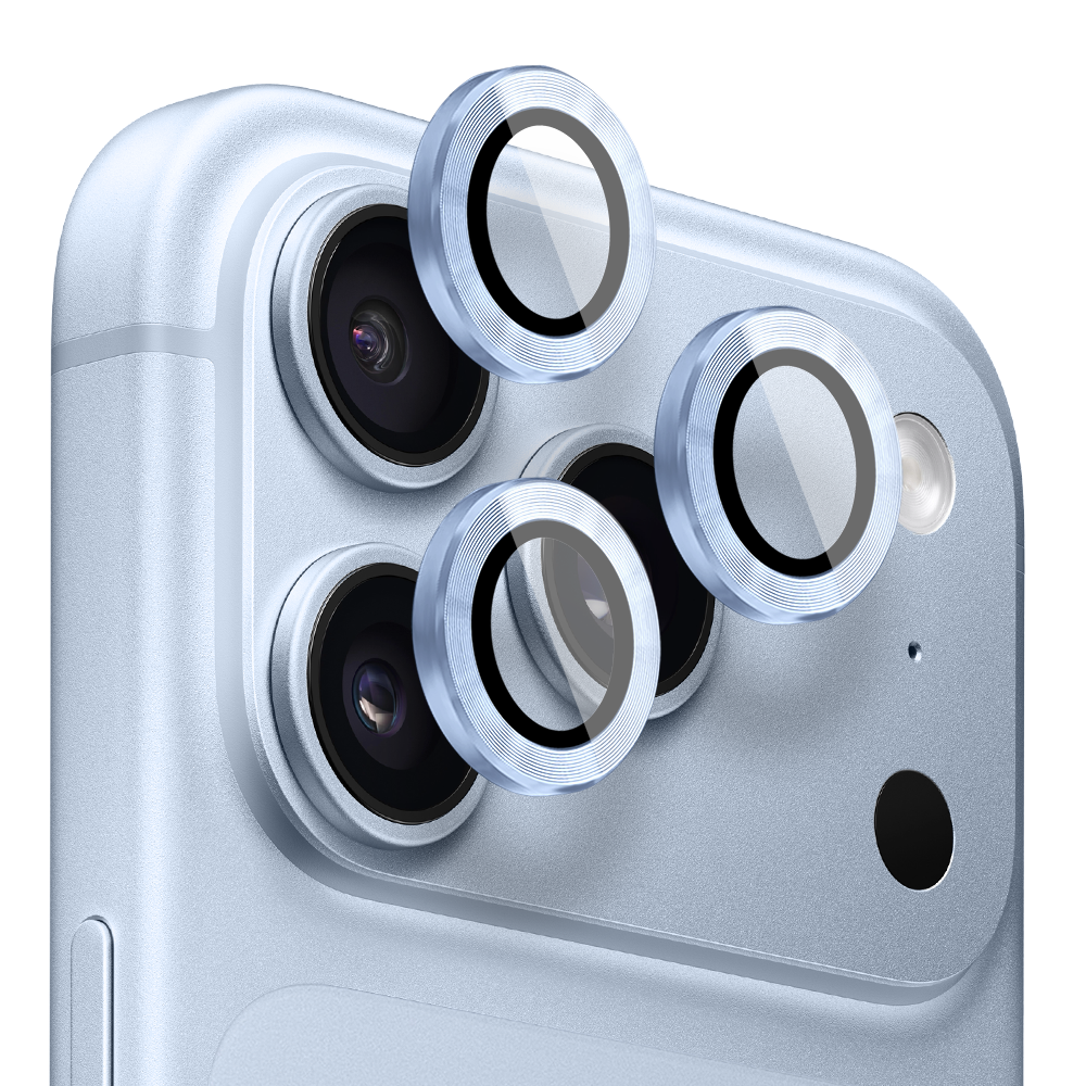 metalowa osłona obiektywów szkło na aparat iphone 18 pro, gołębi niebieski