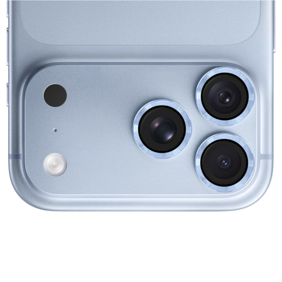 metalowa osłona obiektywów szkło na aparat iphone 18 pro, gołębi niebieski