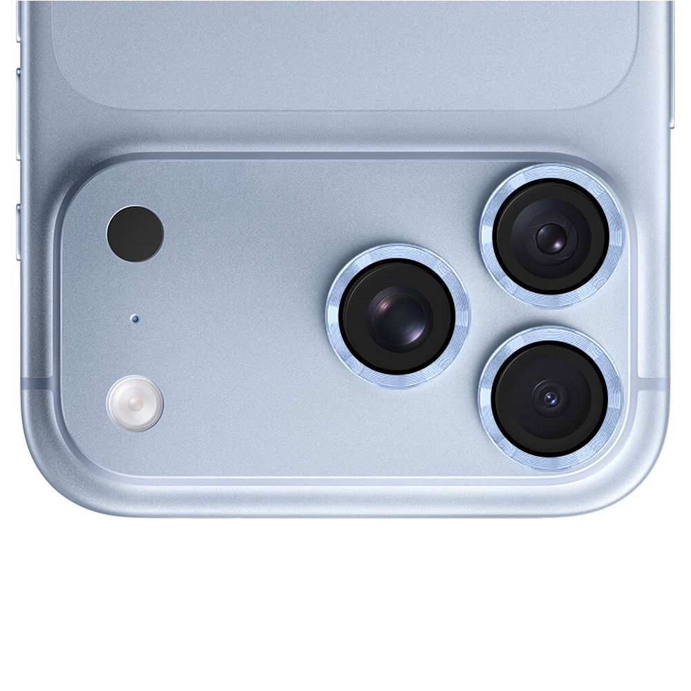metalowa osłona obiektywów szkło na aparat iphone 18 pro, gołębi niebieski