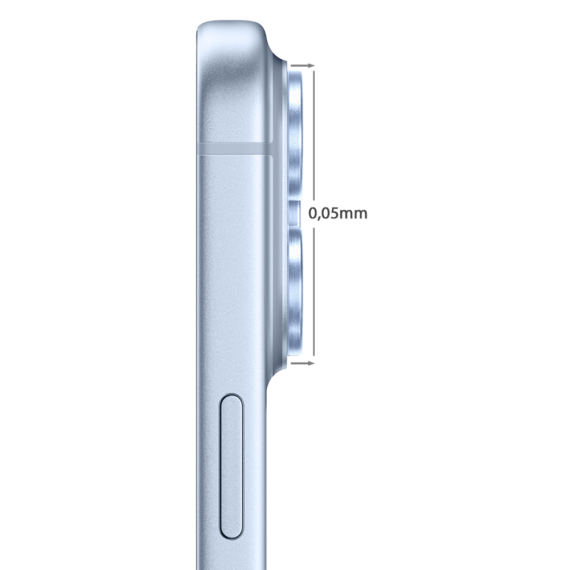 metalowa osłona obiektywów szkło na aparat iphone 18 pro, gołębi niebieski
