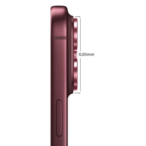 metalowa osłona obiektywów szkło na aparat iphone 18 pro, burgundowe
