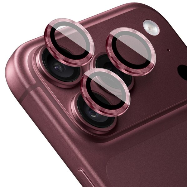 Metalowa osłona obiektywów szkło na aparat iPhone 18 Pro Max, burgundowe