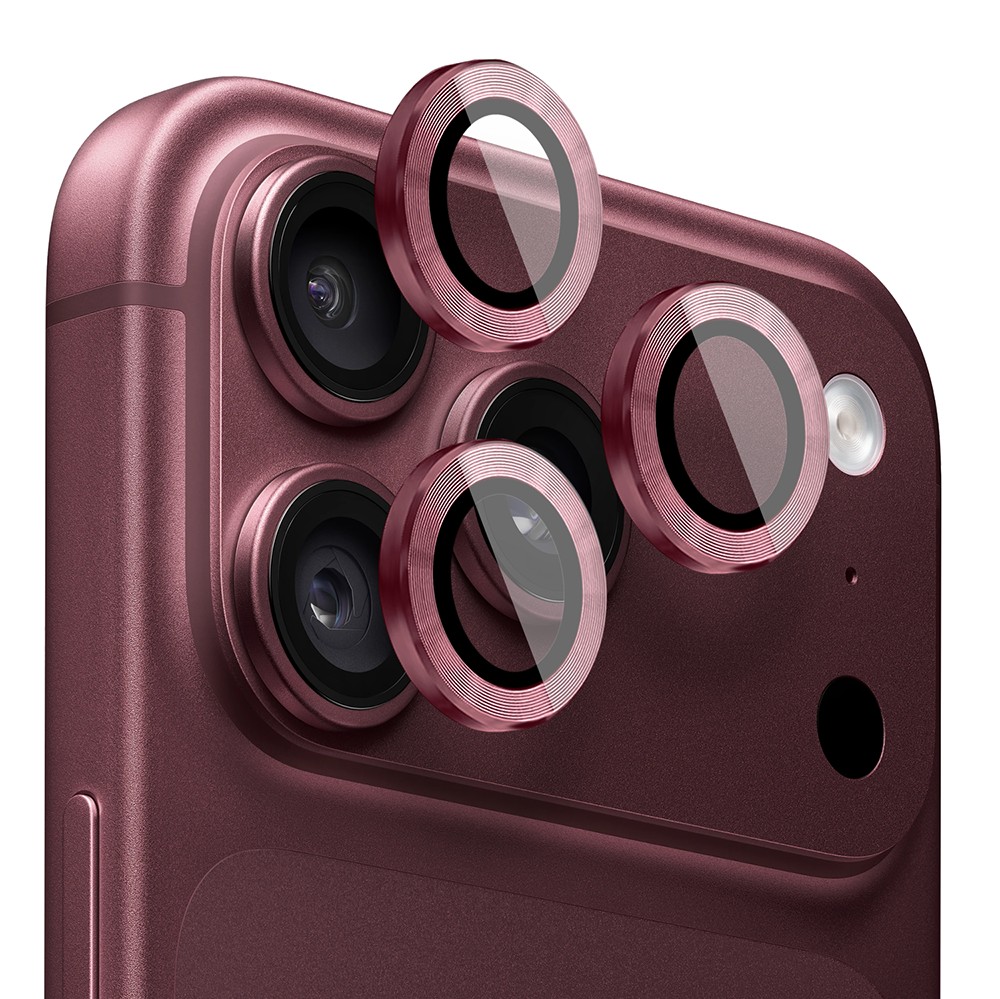 metalowa osłona obiektywów szkło na aparat iphone 18 pro, burgundowe