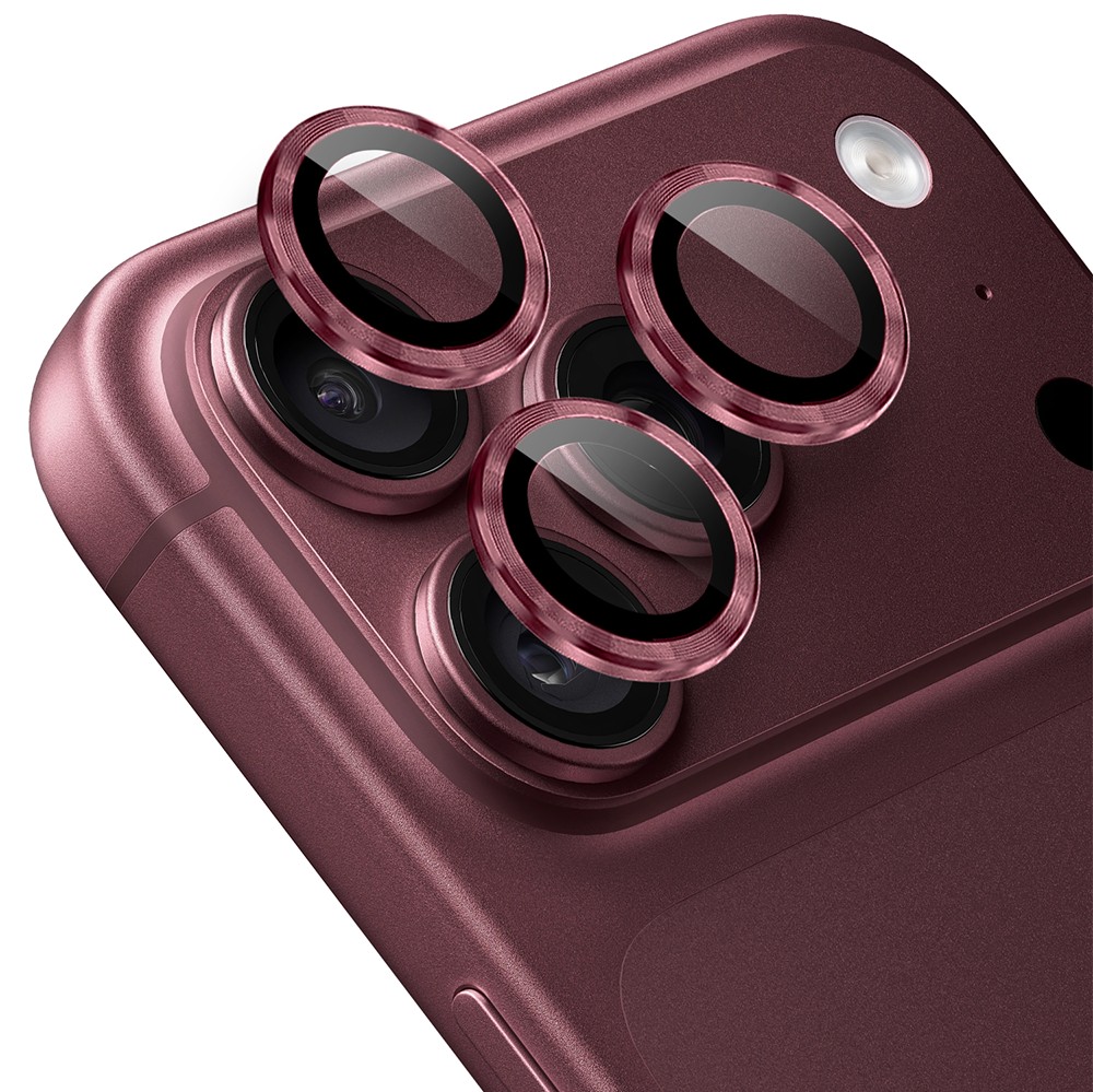 metalowa osłona obiektywów szkło na aparat iphone 18 pro, burgundowe