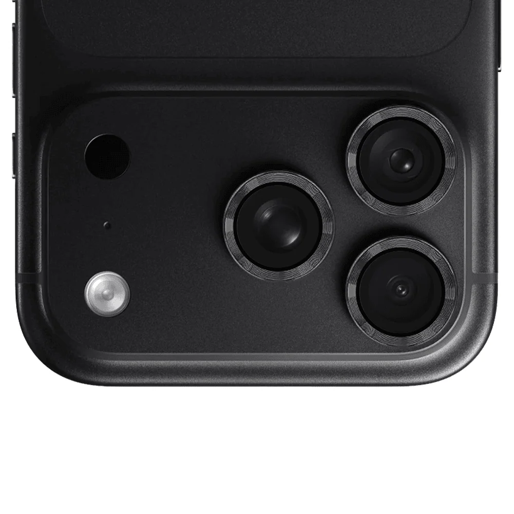 metalowa osłona obiektywów szkło na aparat iphone 18 pro, głęboka czerń