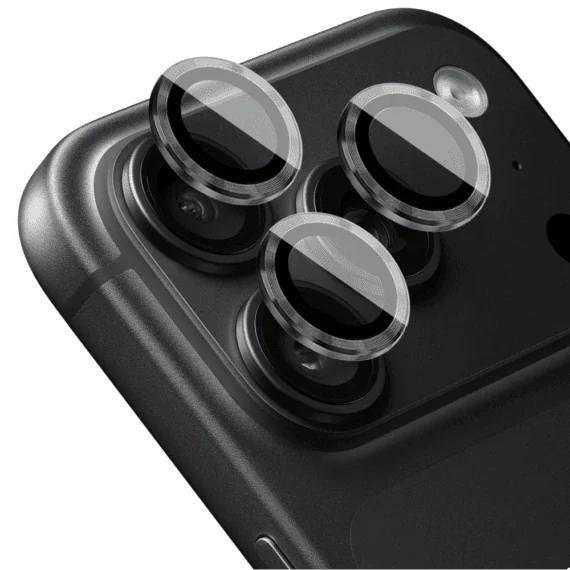 metalowa osłona obiektywów szkło na aparat iphone 18 pro, głęboka czerń