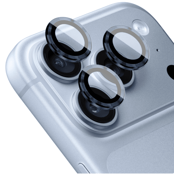 metalowa osłona obiektywów szkło na aparat iphone 18 pro, granatowa