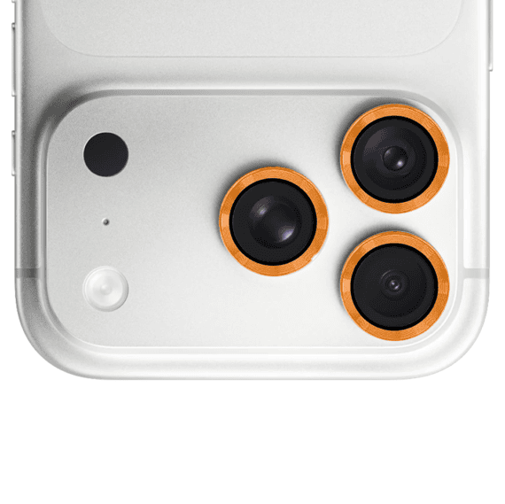 metalowa osłona obiektywów szkło na aparat iphone 18 pro, pomarańczowa