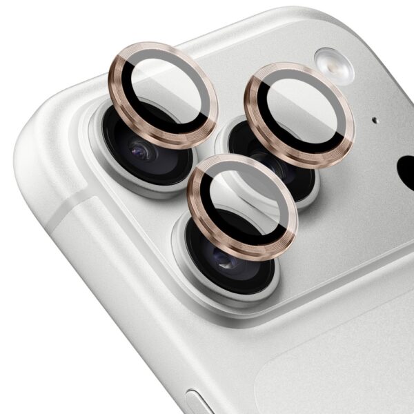 Metalowa osłona obiektywów szkło na aparat iPhone 18 Pro Max, pustynny tytan