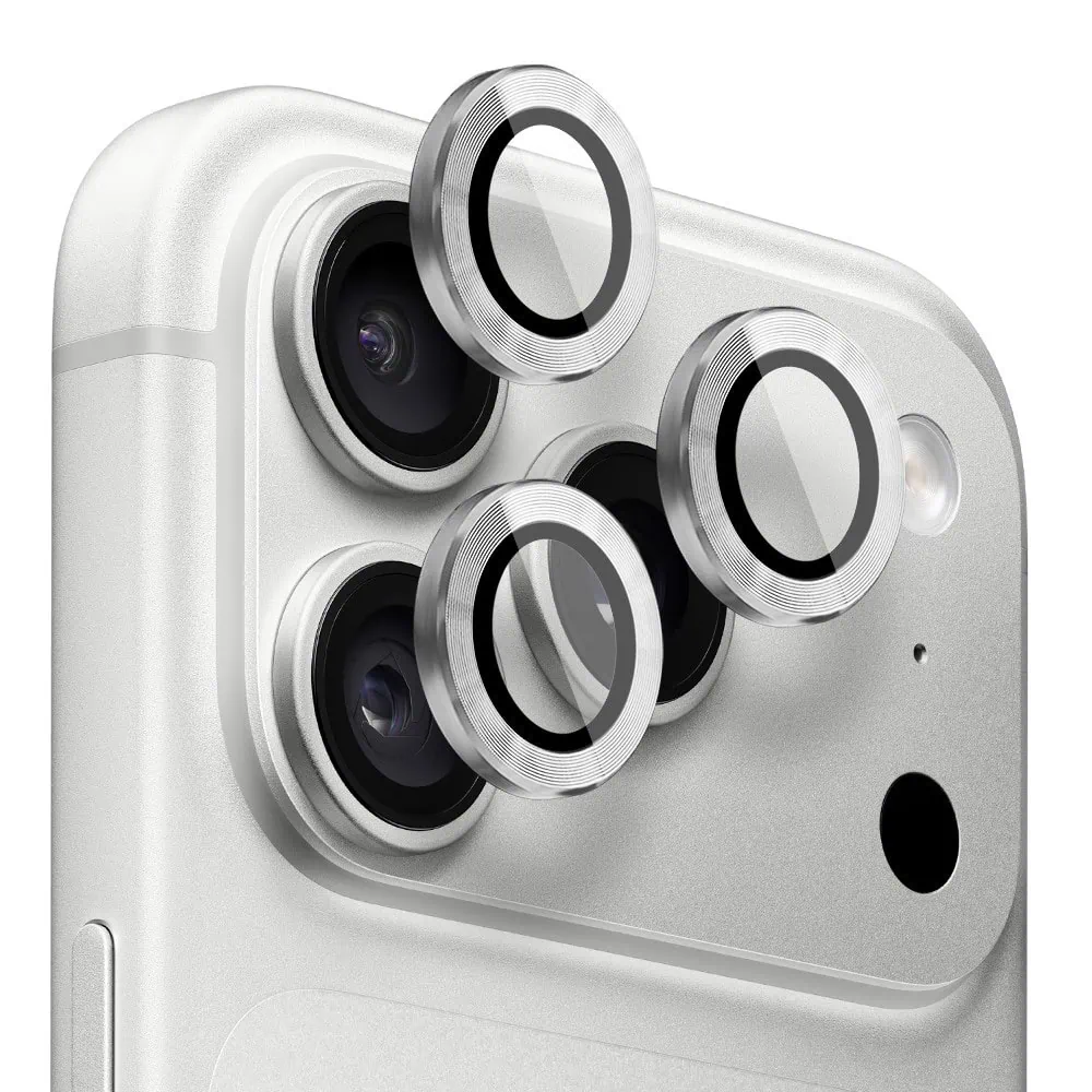 metalowa osłona obiektywów szkło na aparat iphone 18 pro, srebrna