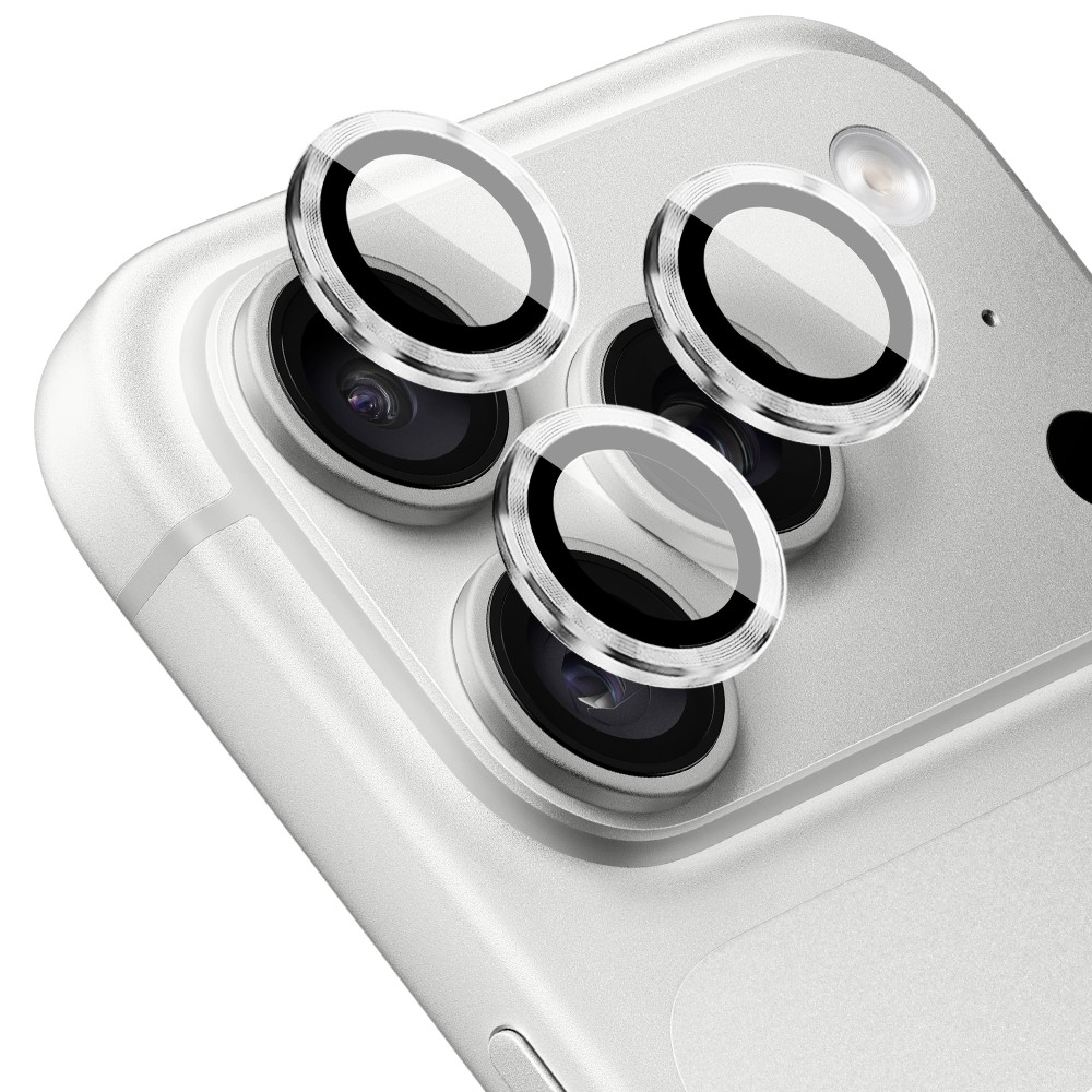 metalowa osłona obiektywów szkło na aparat iphone 18 pro, srebrna