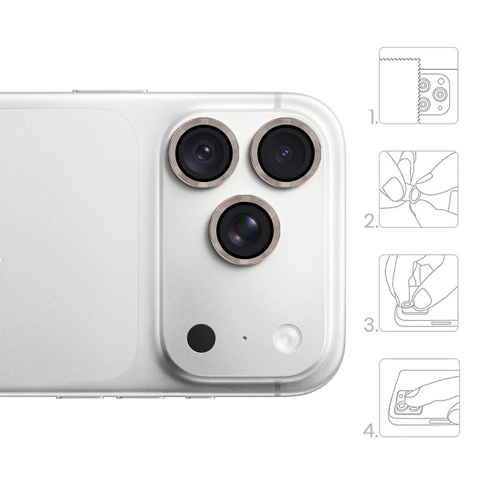 metalowa osłona obiektywów szkło na aparat iphone 18 pro, tytanowe