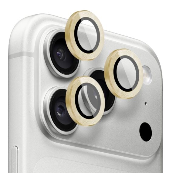 metalowa osłona obiektywów szkło na aparat iphone 18 pro, złote