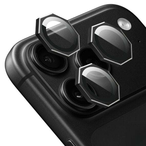 metalowe osłony obiektywów do iphone 18 pro, hexarmor, czarne