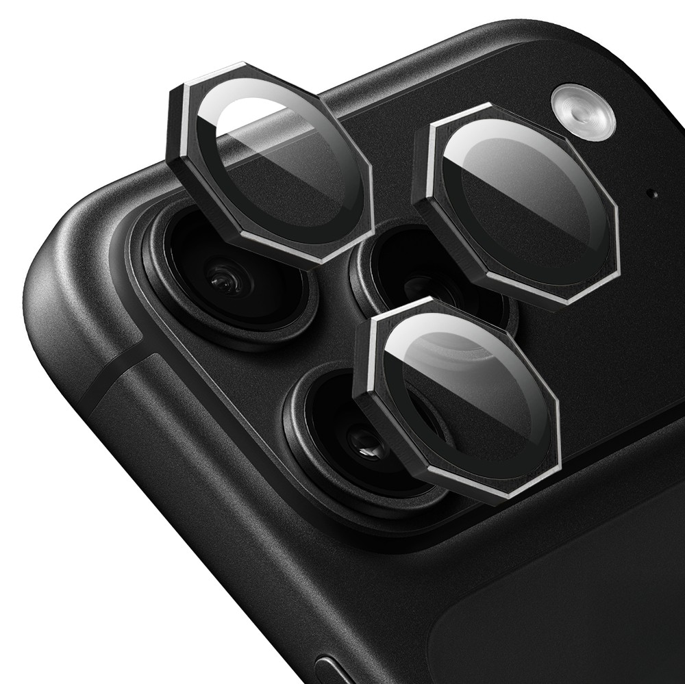 metalowe osłony obiektywów do iphone 18 pro, hexarmor, czarne