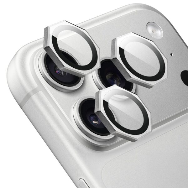 Metalowe osłony obiektywów do iPhone 18 Pro Max, HexArmor, srebrne