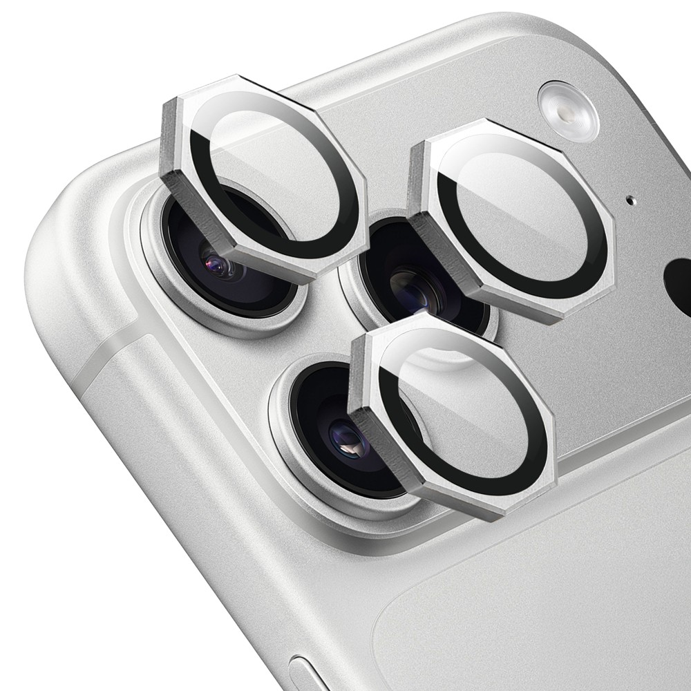 metalowe osłony obiektywów do iphone 18 pro, hexarmor, srebrne