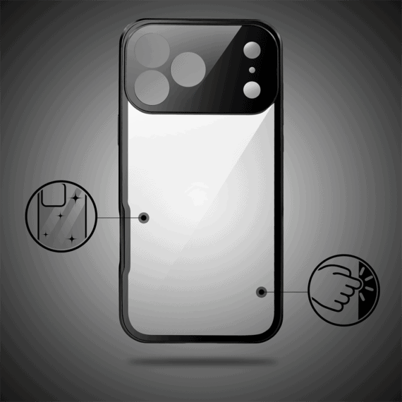 obudowa do iphone 18 pro max, podwójna szyba i aluminium 360° przód + tył magnetyczna, z osłoną aparatu i szkłem prywatyzującym, czarna
