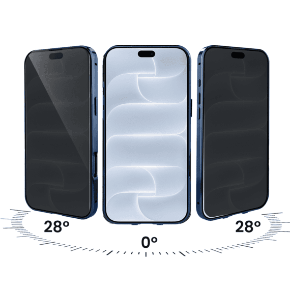 obudowa do iphone 18 pro max, podwójna szyba i aluminium 360° przód + tył magnetyczna, z osłoną aparatu i szkłem prywatyzującym, granatowa