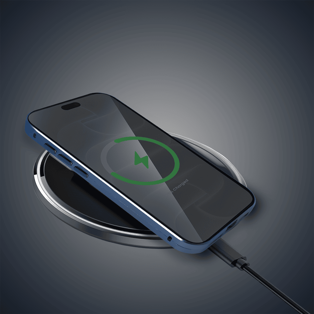 obudowa do iphone 18 pro max, podwójna szyba i aluminium 360° przód + tył magnetyczna, z osłoną aparatu i szkłem prywatyzującym, granatowa