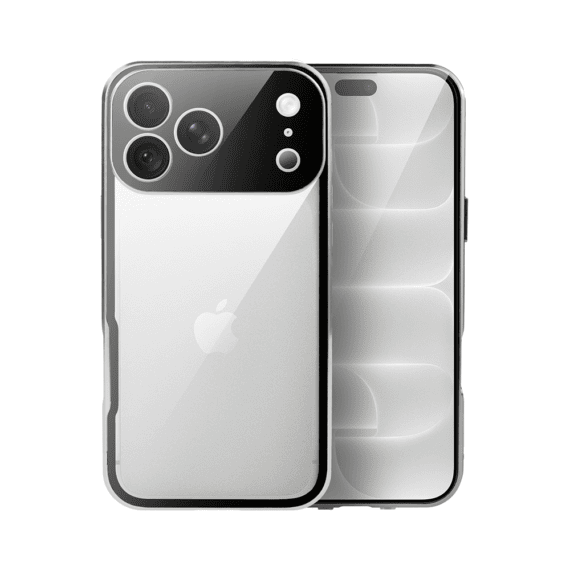 obudowa do iphone 18 pro max, podwójna szyba i aluminium 360° przód + tył magnetyczna, z osłoną aparatu i szkłem prywatyzującym, srebrna