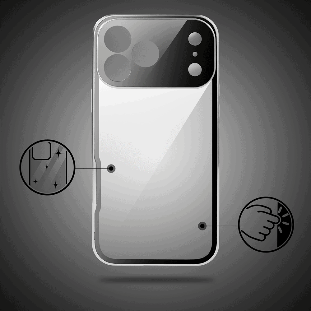 obudowa do iphone 18 pro max, podwójna szyba i aluminium 360° przód + tył magnetyczna, z osłoną aparatu i szkłem prywatyzującym, srebrna
