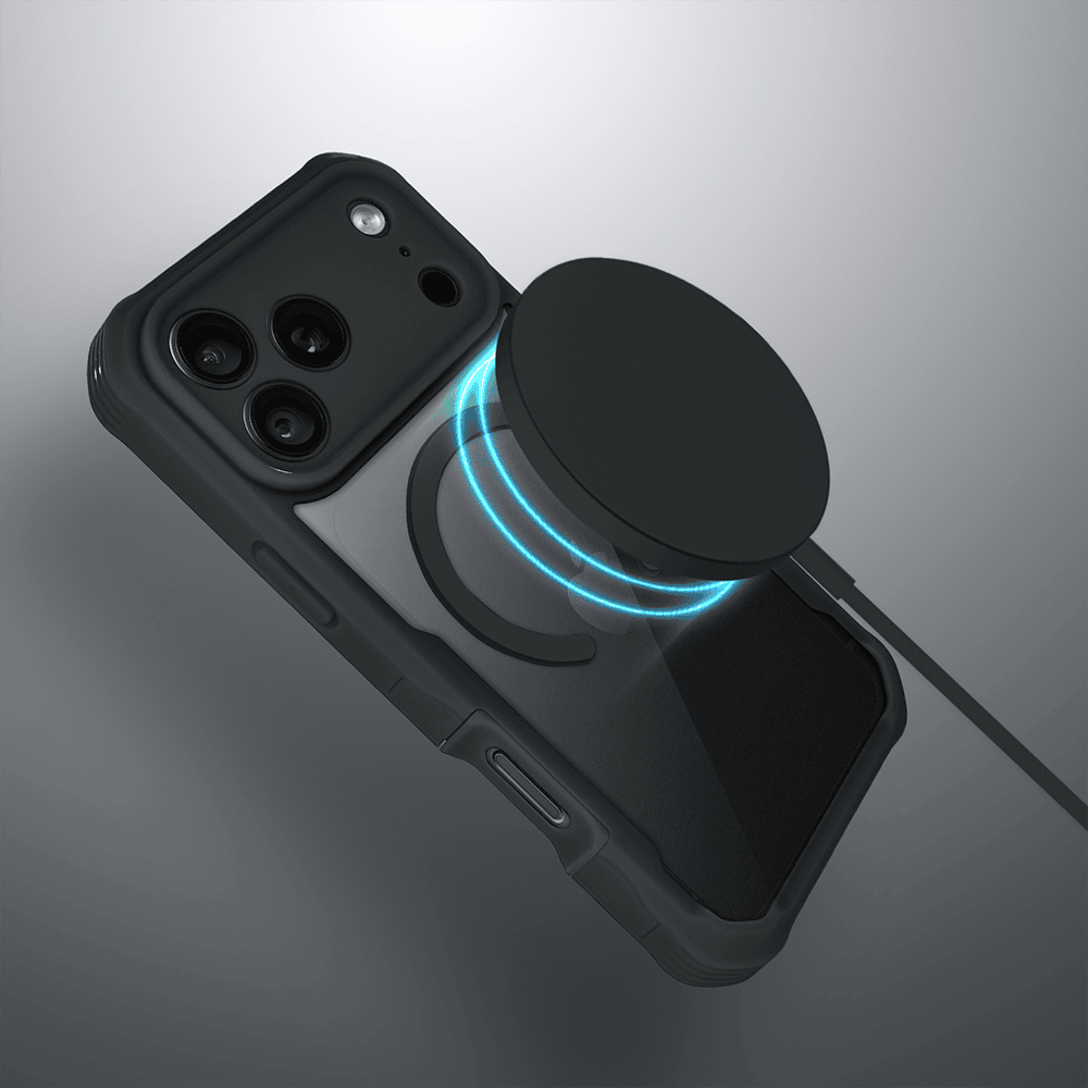 ochronne etui 360° do iphone 18 pro max, przód i tył, z ochroną anti shock i magsafe, czarne