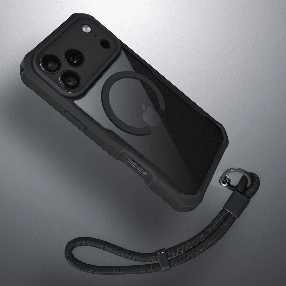 ochronne etui 360° do iphone 18 pro max, przód i tył, z ochroną anti shock i magsafe, czarne