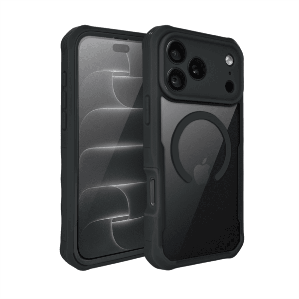 Ochronne etui 360° do iPhone 18 Pro, przód i tył, z ochroną anti-shock i MagSafe, czarne