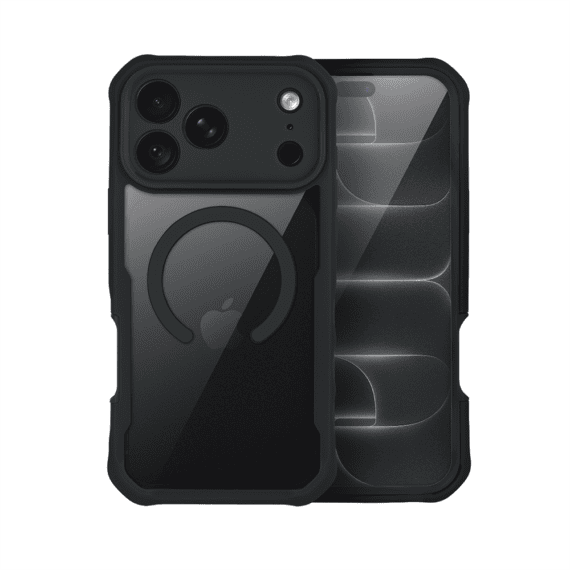 ochronne etui 360° do iphone 18 pro max, przód i tył, z ochroną anti shock i magsafe, czarne