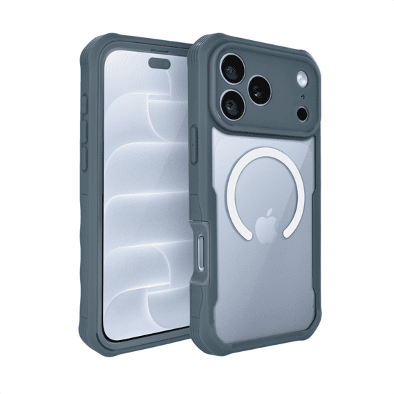 ochronne etui 360° do iphone 18 pro max, przód i tył, z ochroną anti shock i magsafe, granatowe