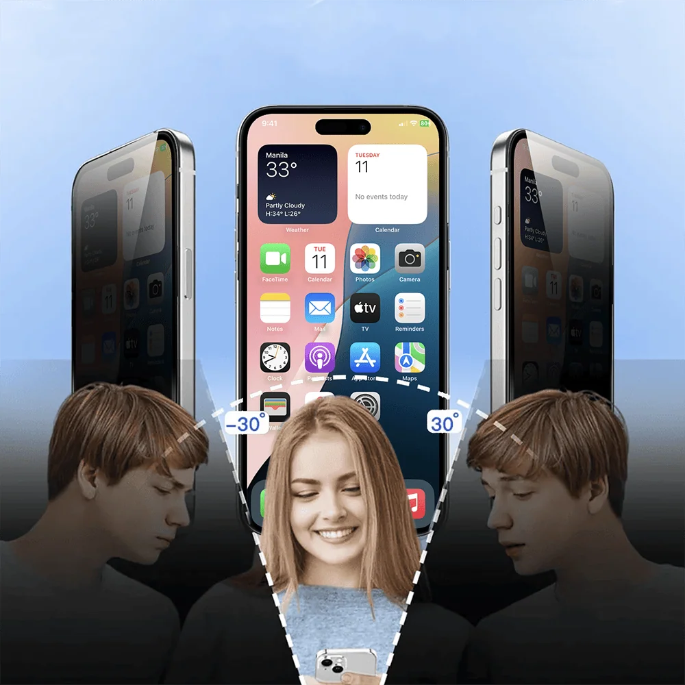 szkło hartowane 5d z filtrem przyciemniającym privacy do iphone 18 pro