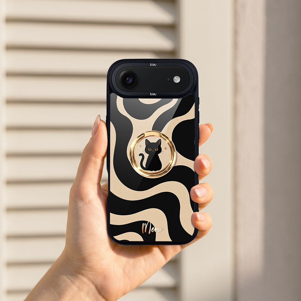 Uchwyt do telefonu, ring na palec, podstawka, żółte złoto, wzór Słodkie miau (6) uchwyt do telefonu, ring na palec, podstawka, żółte złoto, wzór słodkie miau