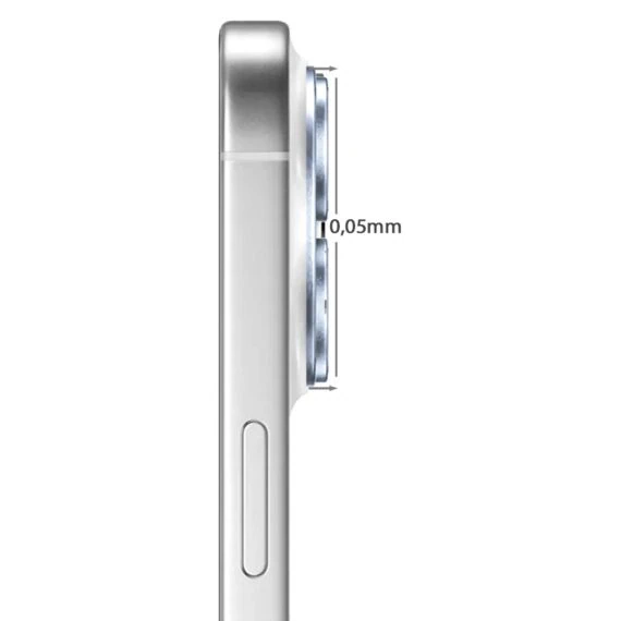 iphone 17 pro gładka metalowa osłona na cały panel aparatu, wbudowane szkła 9h, niebieski