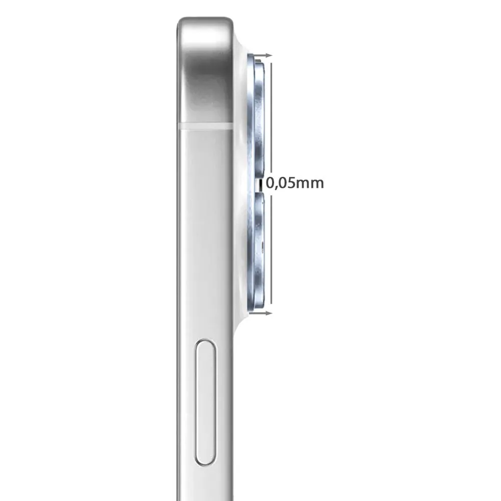iphone 17 pro gładka metalowa osłona na cały panel aparatu, wbudowane szkła 9h, niebieski