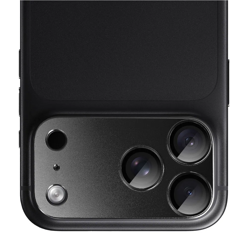 iphone 18 pro gładka metalowa osłona na cały panel aparatu, wbudowane szkła 9h, czarna